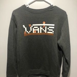Gray Vans x Supermario crewneck sweater